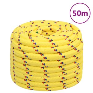 Frânghie de barcă, galben, 20 mm, 50 m, polipropilenă