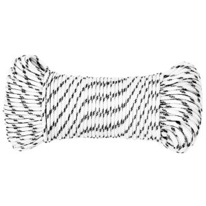 Frânghie împletită pentru barcă, alb, 4 mm x 500 m, poliester