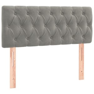 Tăblie de pat, gri deschis, 90x7x78/88 cm, catifea