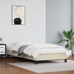 Cadru de pat, crem, 80×200 cm, piele ecologică