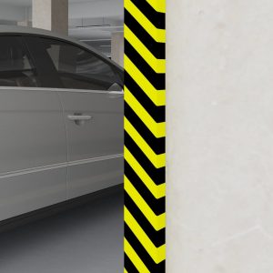 Protecție de colț, galben și negru, 6x2x101,5 cm, PU