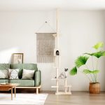 Ansamblu pisici din podea până la tavan, crem, 268,5-294,5 cm