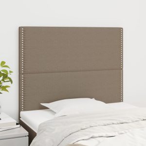 Tăblii de pat, 2 buc, gri taupe, 90x5x78/88 cm, textil