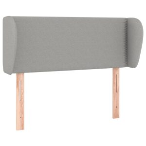 Tăblie de pat cu aripioare gri deschis 83x23x78/88 cm textil