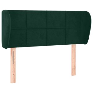 Tăblie de pat cu aripioare verde închis 83x23x78/88 cm catifea