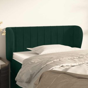 Tăblie de pat cu aripioare verde închis 83x23x78/88 cm catifea