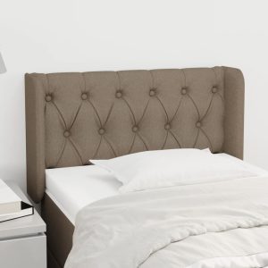 Tăblie de pat cu aripioare gri taupe 83x16x78/88 cm textil