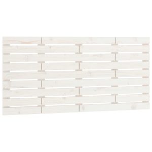 Tăblie de pat pentru perete, alb, 146x3x63 cm, lemn masiv pin