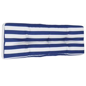 Pernă de paleți, dungi albastru/alb, 120x40x12 cm, textil