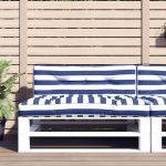 Perne de paleți, 2 buc., dungi albastre și albe, textil