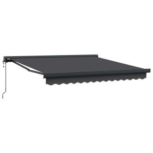 Copertină retractabilă, antracit, 3×2,5 m, textil și aluminiu
