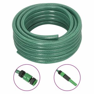 Furtun de grădină cu set de racorduri, verde, 0,5″, 50 m, PVC