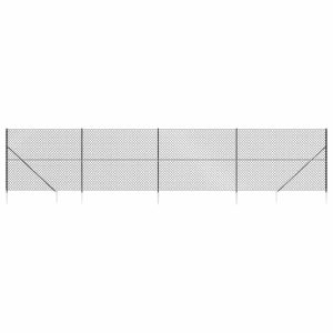 Gard plasă de sârmă cu țăruși de fixare, antracit, 1,4×10 m