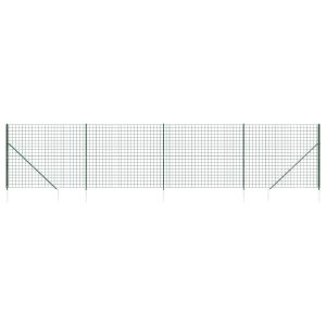 Gard plasă de sârmă cu țăruși de fixare, verde, 2,2×10 m