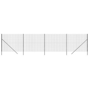 Gard plasă de sârmă, antracit, 1,6×10 m, oțel galvanizat