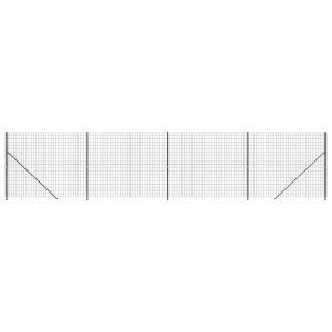 Gard plasă de sârmă cu bordură, antracit, 1,6×10 m