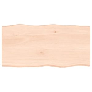 Blat masă 100x50x(2-6) cm lemn masiv netratat contur organic
