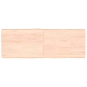 Blat masă 140x50x(2-6) cm lemn stejar netratat contur organic
