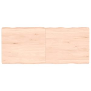 Blat masă 140x60x(2-6) cm lemn stejar netratat contur organic