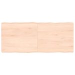 Blat masă 140x60x(2-6) cm lemn stejar netratat contur organic