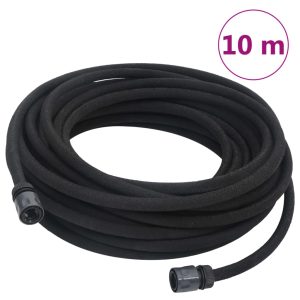 Furtun poros de grădină, negru, 0,6″, 10 m, cauciuc