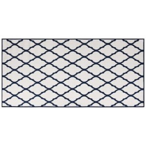 Covor de exterior, bleumarin/alb, 100×200 cm, design reversibil