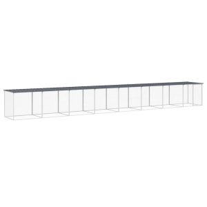 Coteț pui cu acoperiș, antracit, 803x98x90 cm, oțel galvanizat