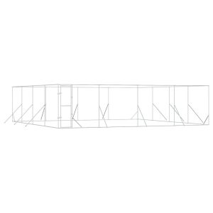 Padoc de exterior pentru câini argintiu 8x8x2 m oțel galvanizat